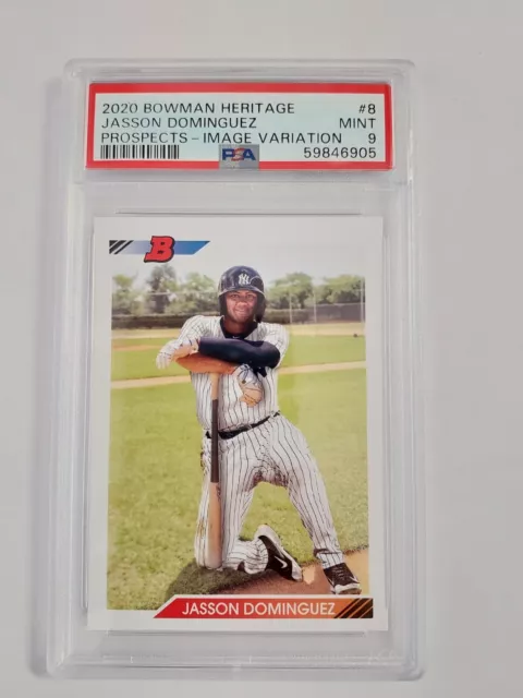 2020 Bowman Heritage Jasson Dominguez #8 Prospects Image Variation SP PSA 9