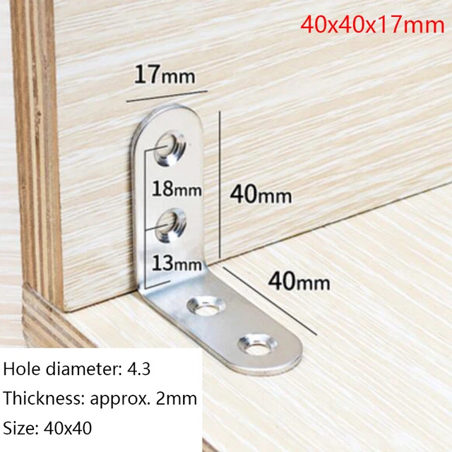 Stainless Steel Corner Brace Joint L Shape 90° Right Angle Brackets Fasteners