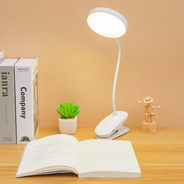 tactile USB Sans fil Lampe de bureau Lampe de table LED Clip Rechargeable Blanc