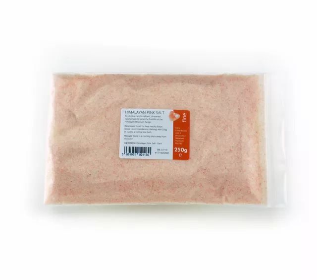 Himalayan Pink Salt 250g - Pure and Naturally Organic Food Grade Fine Salt