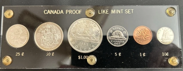 カナダ1965年 貨幣6枚セット 1965年発行 カナダ銀貨貨幣6枚セット 銀貨 外国コイン ミント