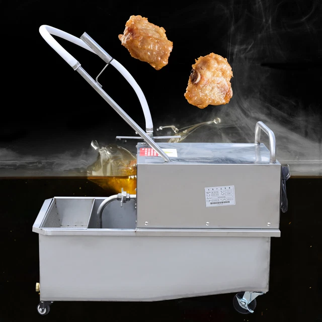 55L Portable Fryer Oil Filter Cart Machine Commercial Fried Filtration System