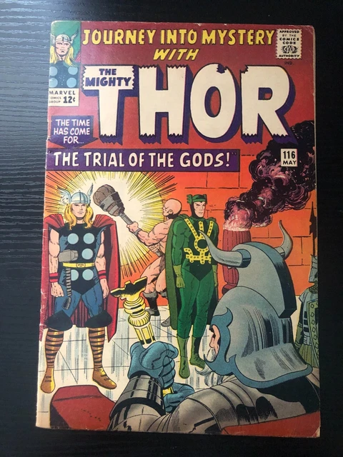 1965 Marvel Comic Book Journey Into Mystery Mighty Thor #116 Loki Good Condition