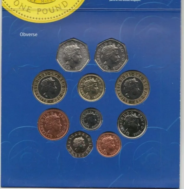 2003 Royal Mint Brilliant Uncirculated Set Of 10 Coins In A Card Flatpack. 2