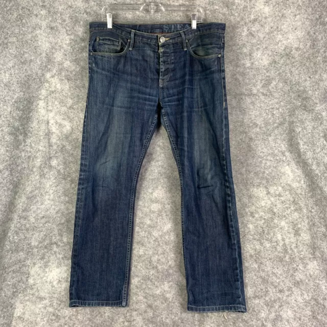 Burberry Brit Steadman Jeans Mens Size 36 Blue Straight Denim Button Fly