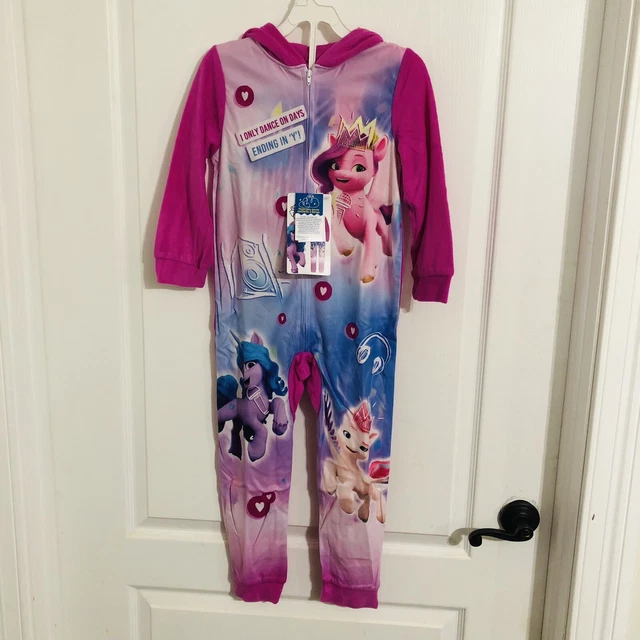 Brand New My Little Pony Fleece Onepie Sleepwear Size 10 Girls Pink/ Purple