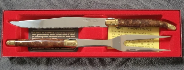 Laguiole Évolution - Coffret service à dessert 7 pièces - Coffret cadeau - Fourchettes à dessert et pelle à tarte en acier inoxydable et ABS Acidulé rouge