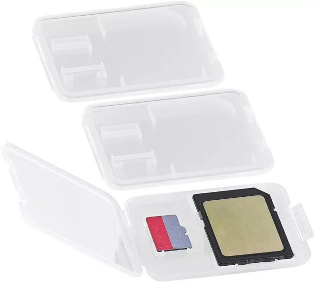 Poppstar 3x Speicherkartenhüllen Hülle Aufbewahrungsbox für SD MMC MicroSD, Set