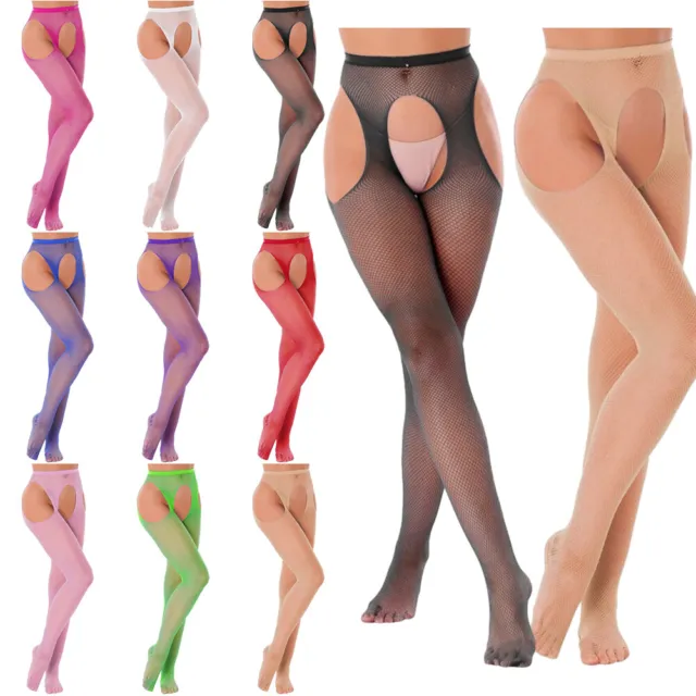 Women's High Waist Fishnet Tights Suspenders Pantyhose Thigh High Hold Stockings