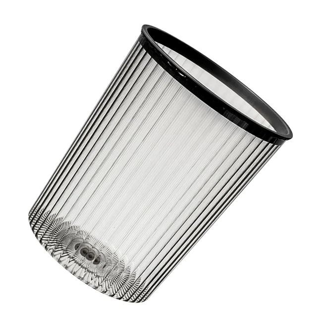 (Black)Trash Bin Top Garbage Basket Clear For Kitchen