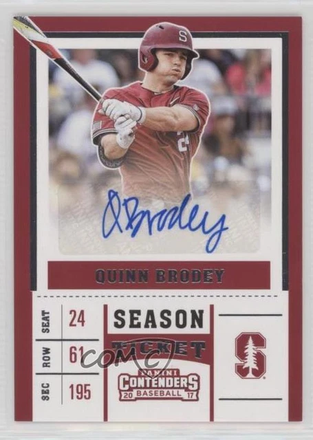 2017 Panini Elite Extra Edition College Tickets Quinn Brodey #CT-QB Auto