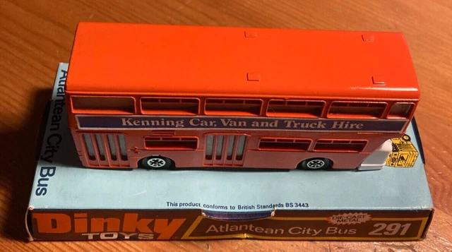 Dinky Toys. Atlantean City Bus. 291. Model is excellent to mint. Box is scruffy.