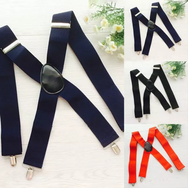 Clips de pantalón anchos y ajustables con brackets en forma de X ideales para hombres