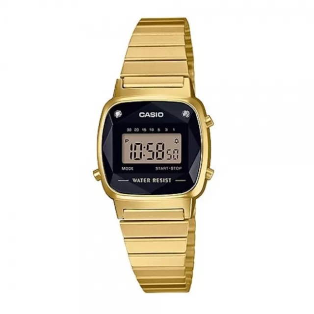 Casio La670Wgad-1Df Orologio Donna Diamanti Acciaio Digitale Dorato Sottocosto