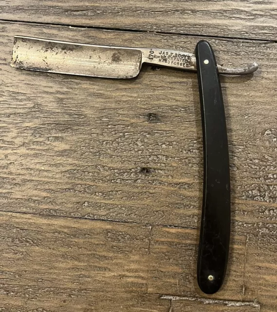 Antique Jas. J. Scott Germany 170 Hand forged Straight Edge Razor Vintage