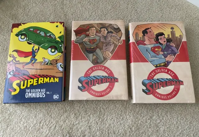 Superman The Golden Age Omnibus Volume 1-2-3 DC Comics HC Hardcover LOT SET