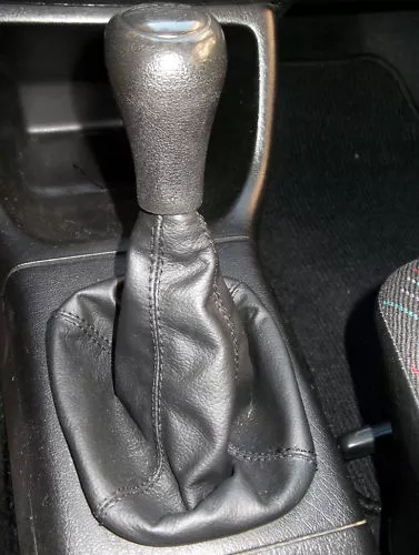 Vw Golf Mk 2 Mk 3  Cuffia Cambio In Pelle Nera Leather