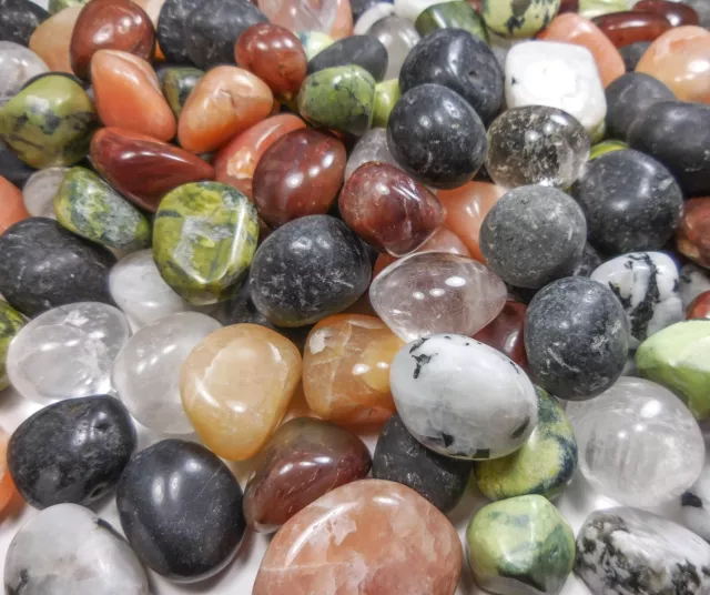 Bulk Wholesale Lot 12 lb Tumbled Gemstone Mixed Crystal Mineral Stone Collection