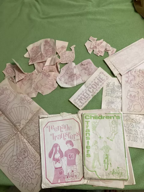 Lote de transferencias de diseños artesanías pintura agujas