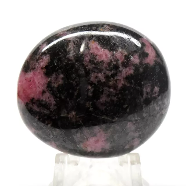 41mm Rose Noir Rhodonite Paume Pierre Naturel Brillant Minérale Galet Madagascar 3