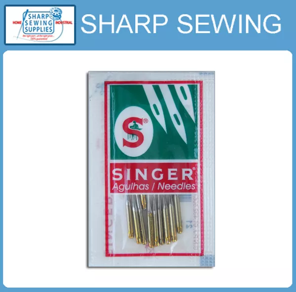 10 Each Singer Ball Point 2045 Gold Tip Home Sewing Machine Needles   Size#11