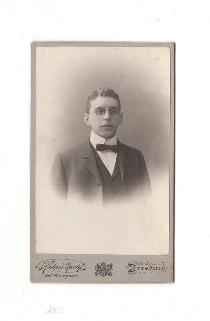 CDV Foto Herrenportrait mit Widmung - Dresden 1900er