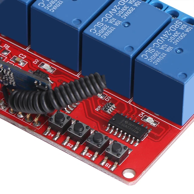 Module Télécommande 4 Canaux 2,4 GHz - Émetteur + Récepteur - Pour Drones, Voitures RC, Domotique