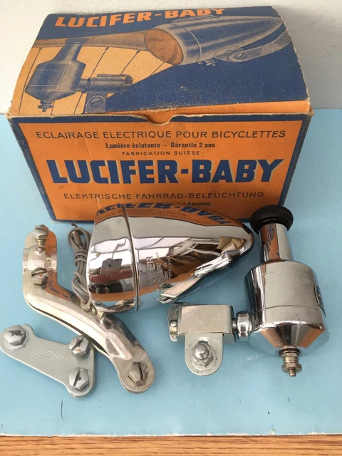 Kit D'éclairage Vintage Lucifer Baby 800 Pour Vélo - Dynamo, Suisse, Avec Feu Arrière