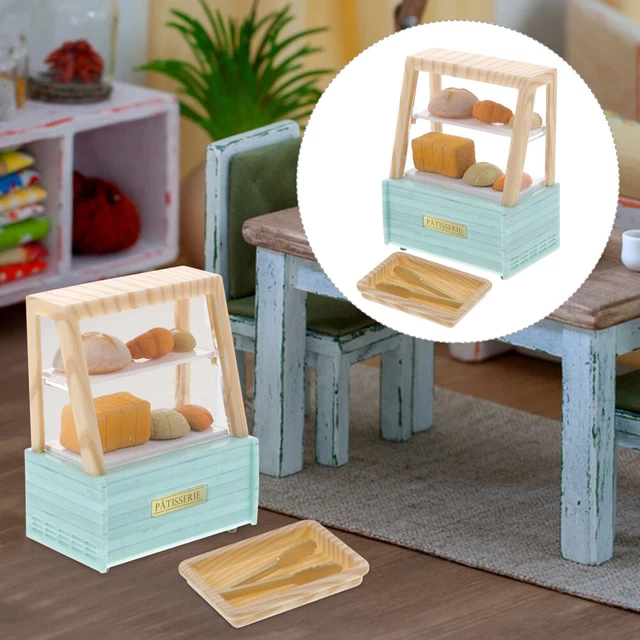 Abs ornamenti in miniatura bancone dessert casa delle bambole modello negozio di pane