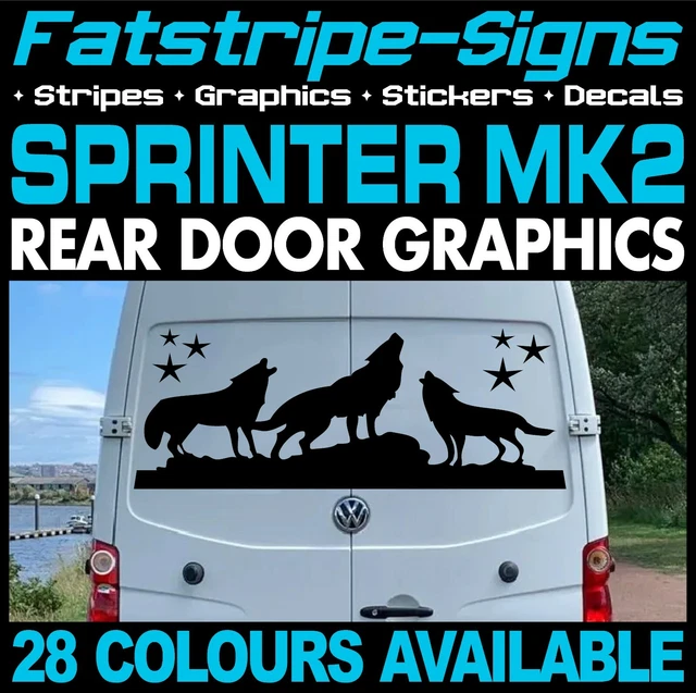 TO FIT MERCEDES SPRINTER HOWLING WOLF WOLVES DOGS CAMPER VAN STICKERS