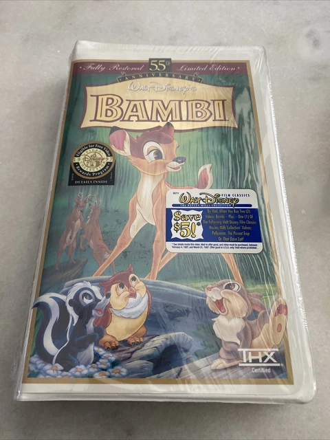 Bambi Walt Disneys Masterpiece VHS 55th Anniversary Limited Edition New Sealed
