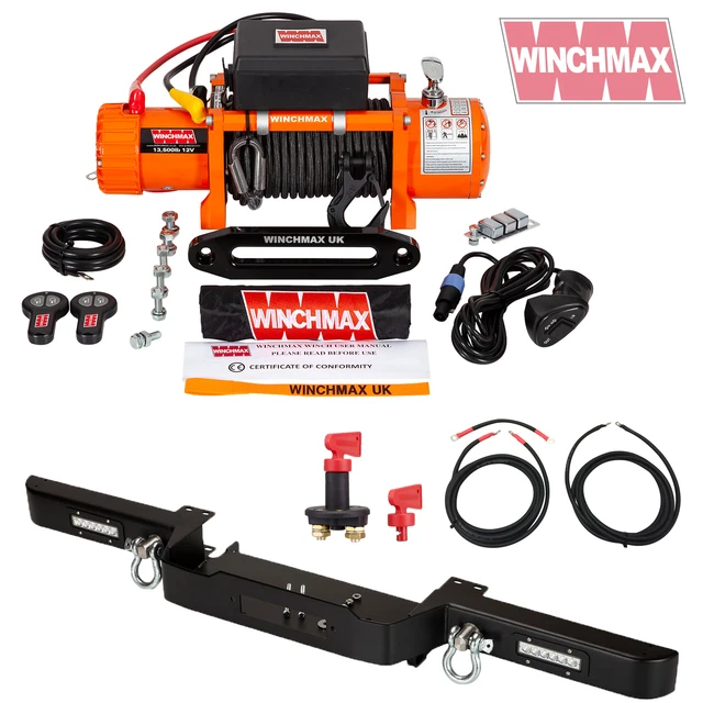 LAND ROVER DEFENDER Winch + Winch Bumper + Wiring Kit + Isolator Combo