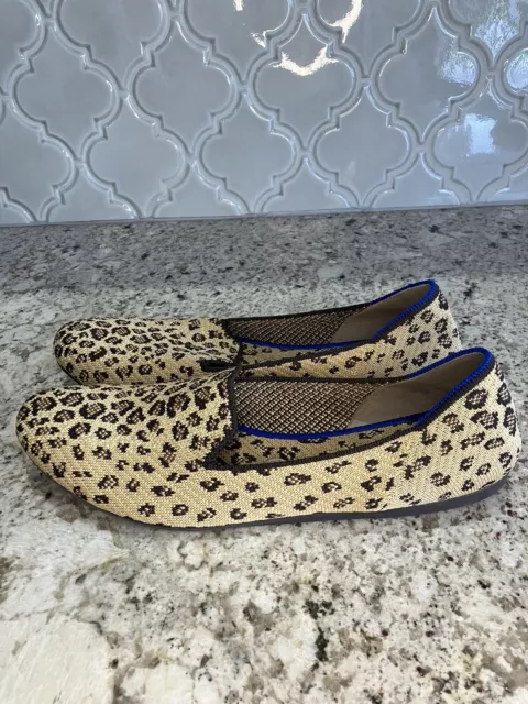 Rothy's The Flat Size 10 Cheetah Leopard Print Ballet Flats Shoes Round Toe