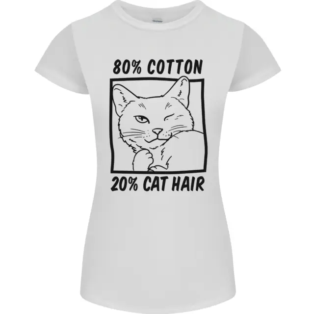 Part Cotton Part Cat Hair Funny Womens Petite Cut T-Shirt