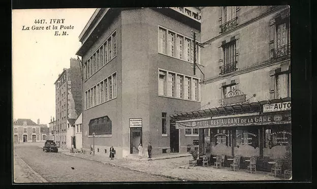 CPA Ivry, La Gare et la Poste