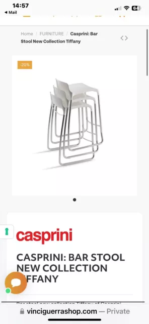 Caspini Bar Stool Grey X 4