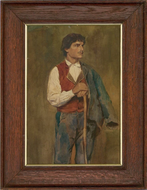 Late 19th Century Watercolour - Young Sicilian Man