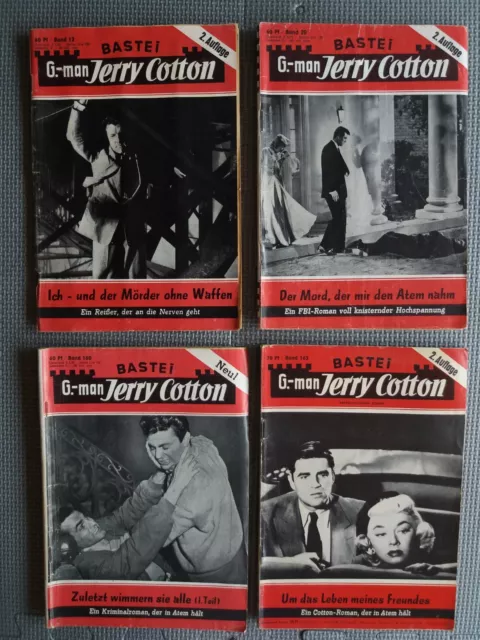Jerry Cotton - 4 Romanhefte - Band 12; 20; 160; 163 - 2. Auflage