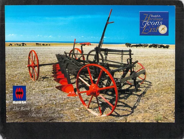 S0727 South Australia Heritage Icons Stump Jump Plough postcard