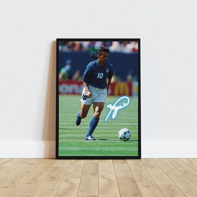 Quadro Quadretto a Specchio Calciatore Roberto Baggio Calcio Juventus