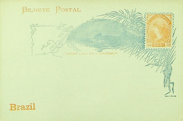 Sephil Brazil 40 Reis Guter Zustand Ungebraucht Postal Karte