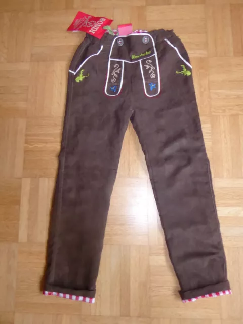 BONDI Jungen Tracht Lederhosen Imitat weicher Stoff HERZBUBE NEU Gr 116