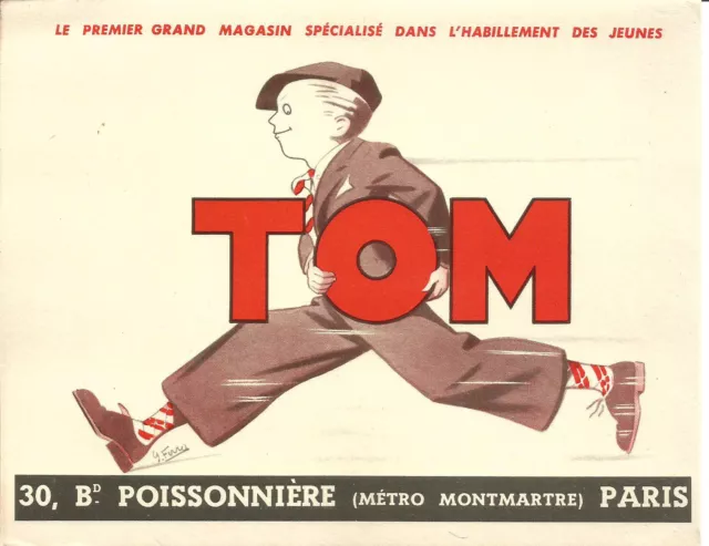 Buvard TOM à Paris. Habillement des jeunes.Boulevard Poissonnière.