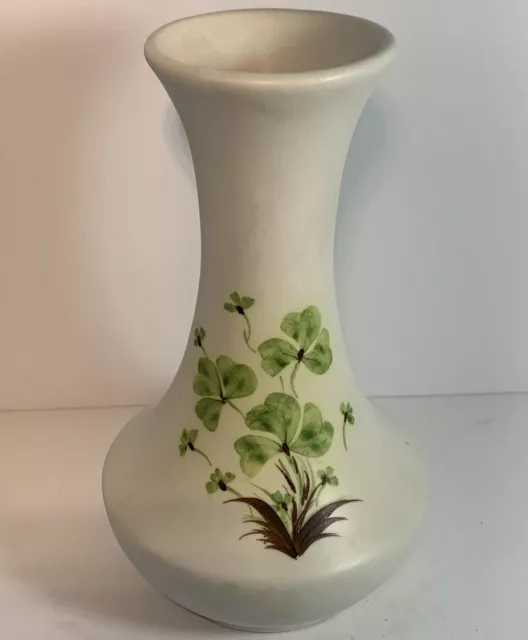 Antique Hand Painted English Vase By E.Radford, Early Work 1920c Clovers Blowing
