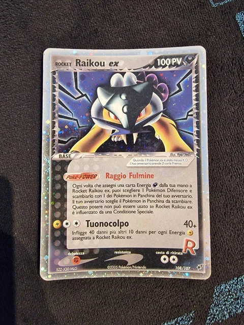 Raikou Rocket Ex 108/107 Ex Deoxys Bloc Ex 2005 Holo Pokemon Card Italian In