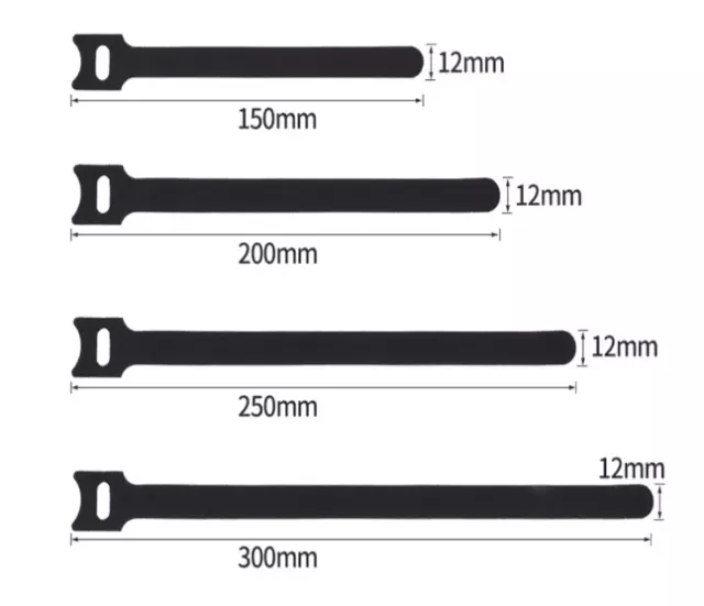 VELCRO double sided Strapping Reusable cable ties 150mm, 200mm, 250mm, 300mm