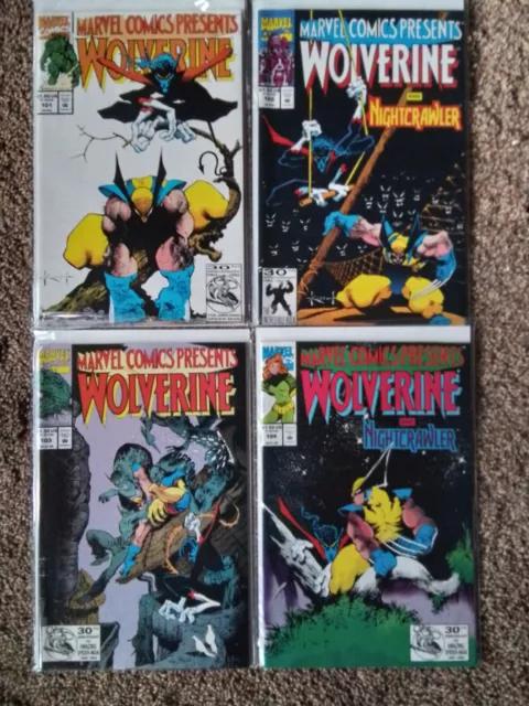 Four Marvel Comics Presents "Wolverine" Vintage Comic Books Issues 101 Thru 104