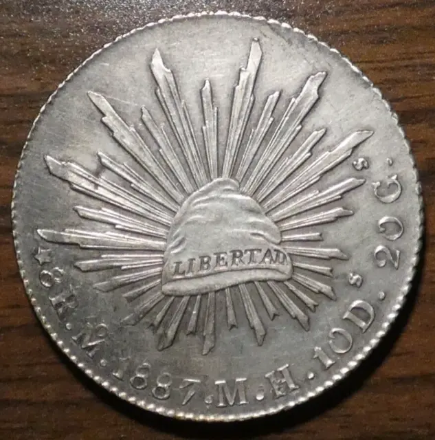 1887 Mo Mexico 8 Real Silver Coin- HIGH GRADE!
