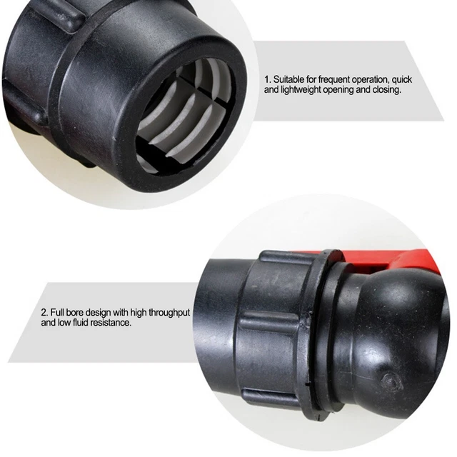 Vanne à Bille PVC Avec Raccords - Filetage Intérieur 1 1/4 (32 Mm), Pour Piscine, Récupérateur Eau, Jardin - Robinet D'arrêt étanche, Facile à Installer