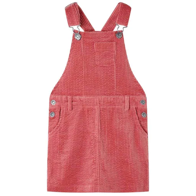 Abito Scamiciato da Bambina Velluto a Coste Rosa 140 vidaXL